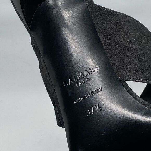Balmain Uma Mules In Suede Leather size 37.5 - Picture 15 of 15